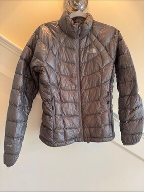 The North Face Shiny Gray Packable Down Jacket Summit Series